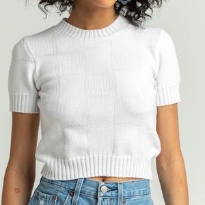 white cropped short sleeve sweater from RSQ (XL)